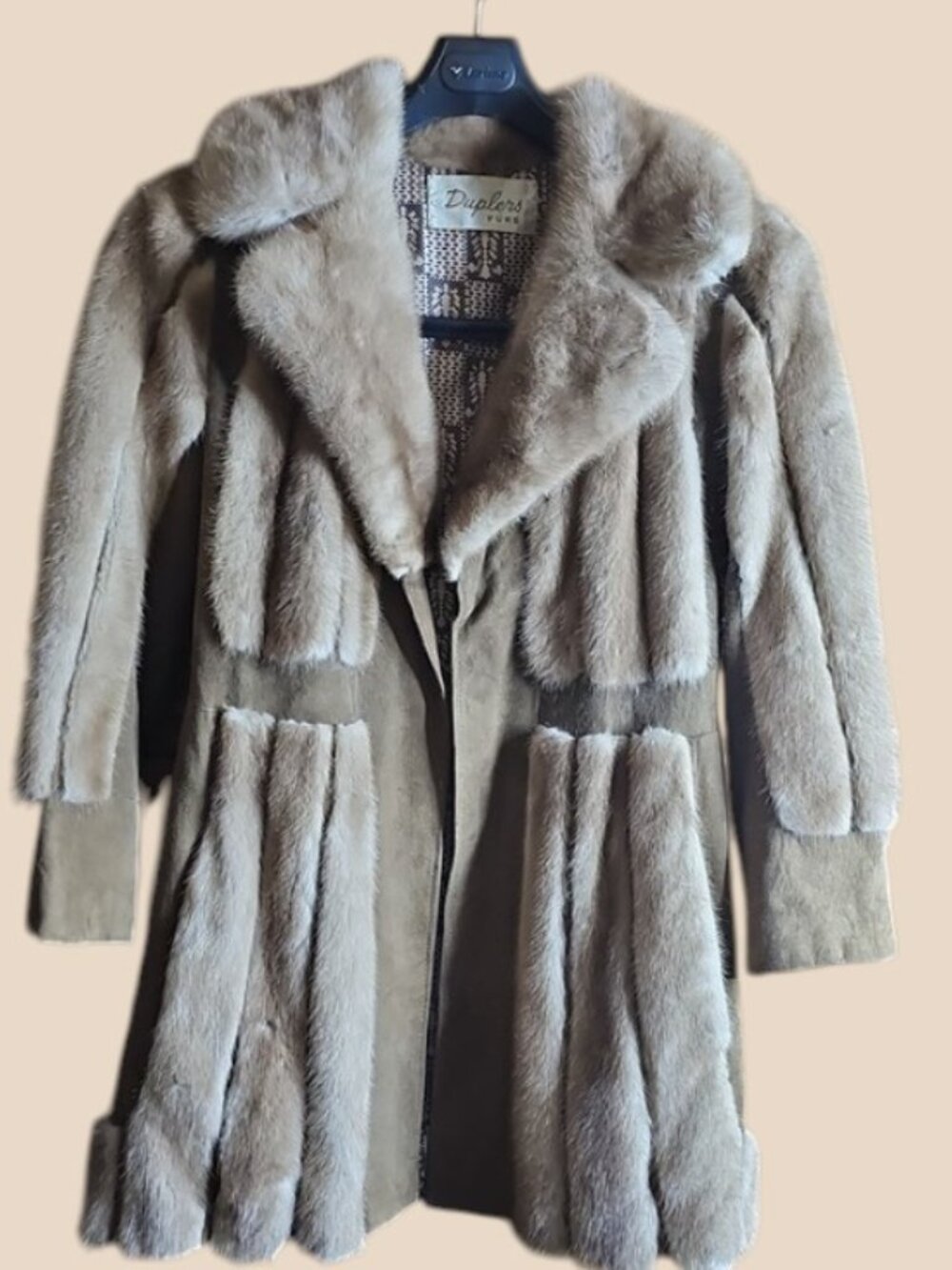Vintage Duplers Furs Real Mink / Fur & Suede Mid-Length Jacket Coat small